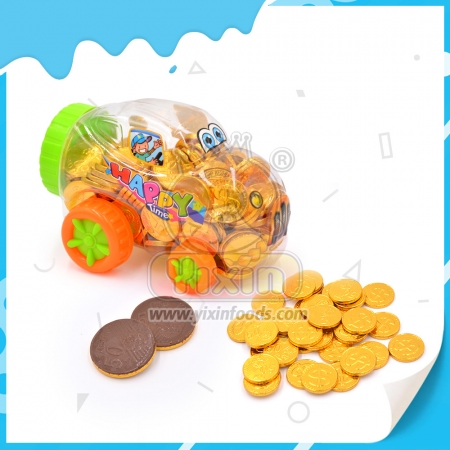 عملات الشوكولاتة في السيارة